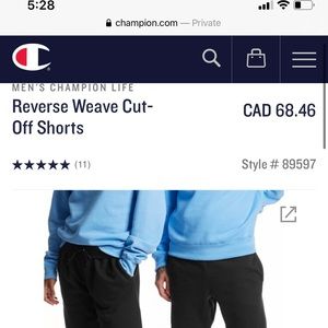 Champion Men's Reserve weave Cut off shorts